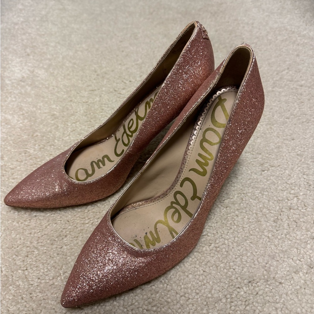Sam Edelman Pink Glitter Heels